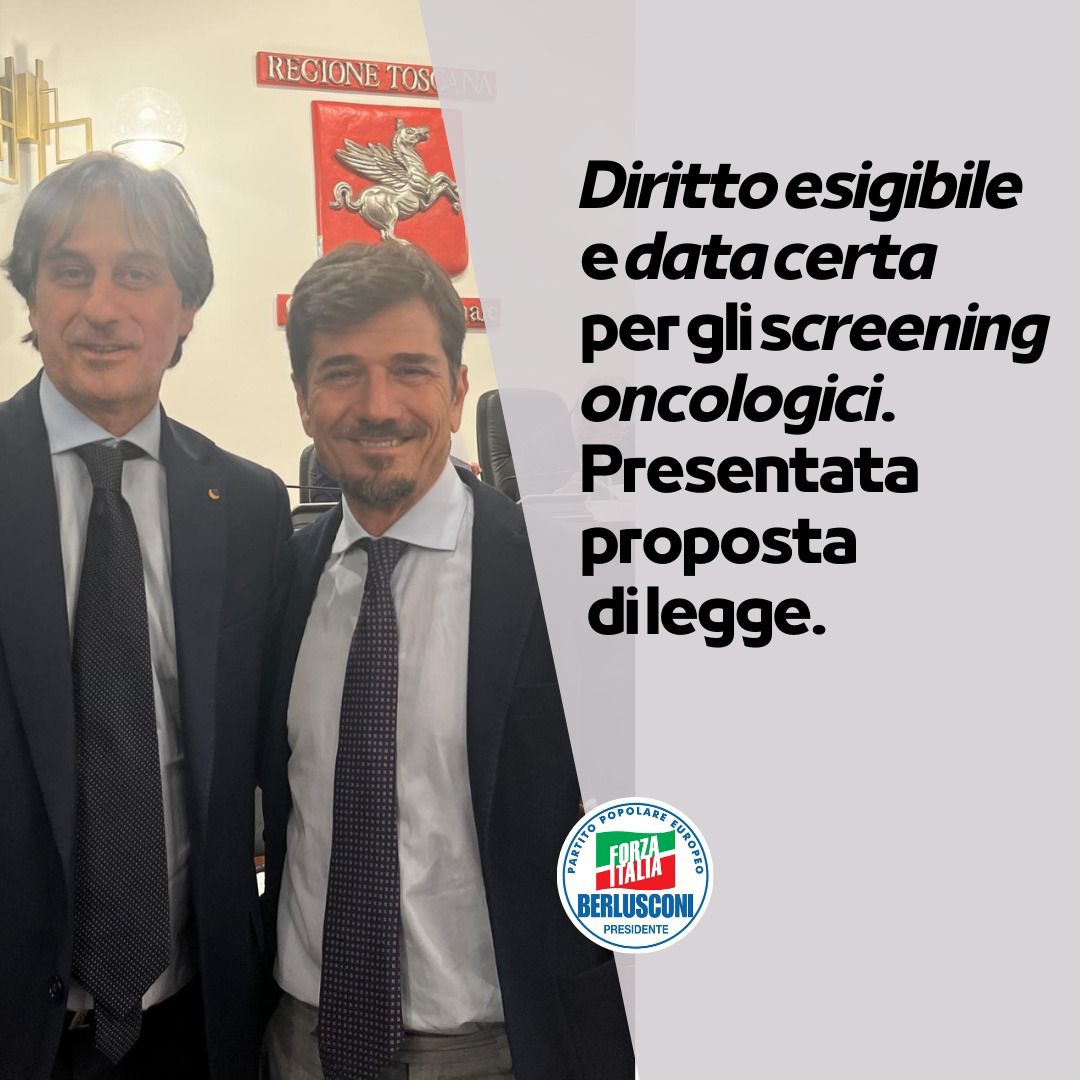 PROPOSTA DI LEGGE FORZA ITALIA: DIRITTO ESIGIBILE E DATA CERTA PER SCREENING ONCOLOGICI