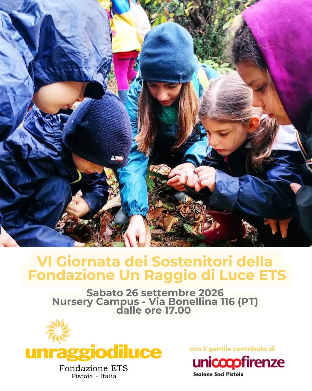 SABATO 26 SETTEMBRE AL NURSERY CAMPUS PER RACCONTARSI