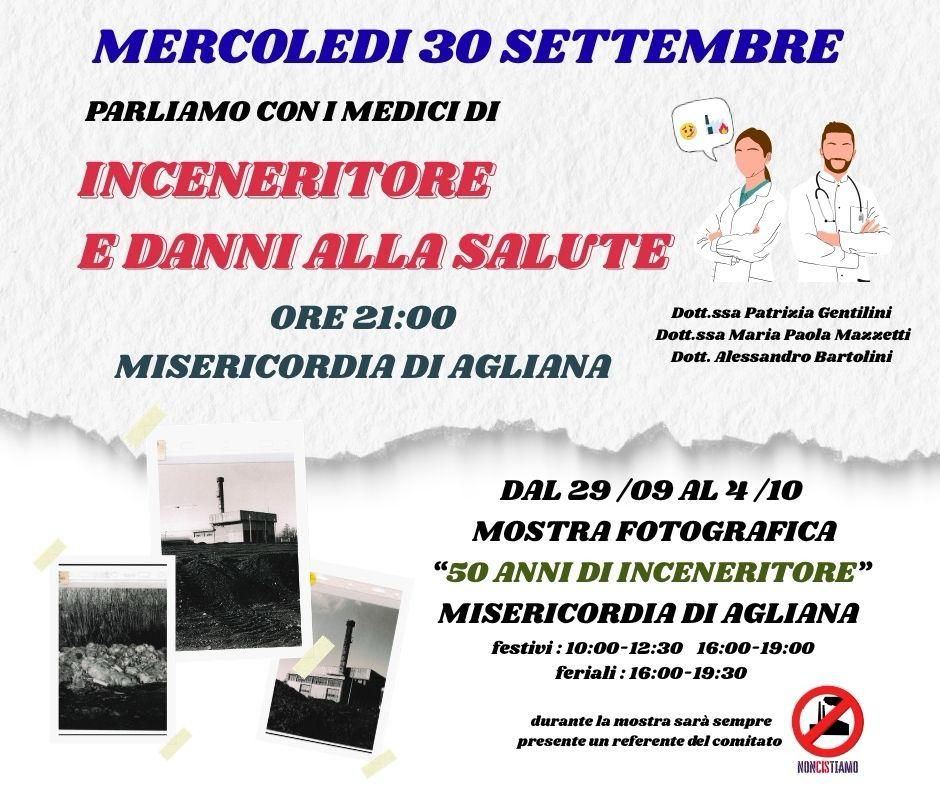 Agliana: fondamentale incontro pubblico con i medici sui danni dell’inceneritore e la mostra “50 anni di inceneritore”